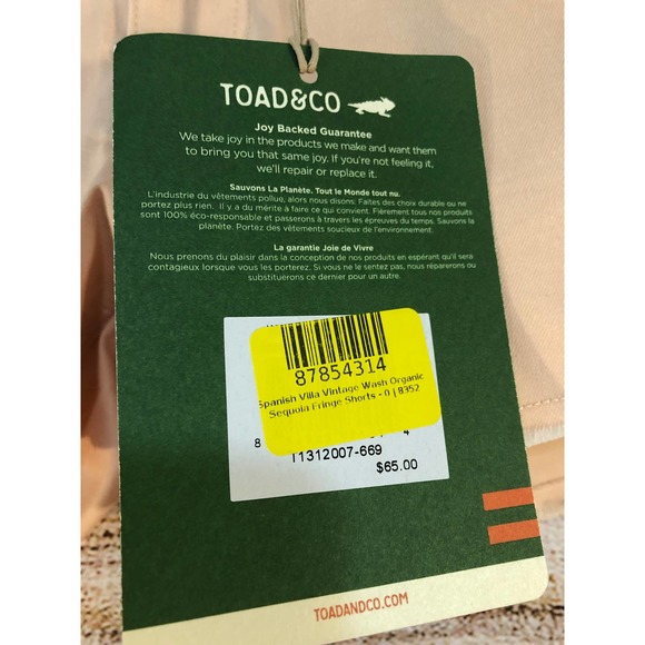 Toad&Co Sequoia Fringe Shorts - NWT - Picture 12 of 12